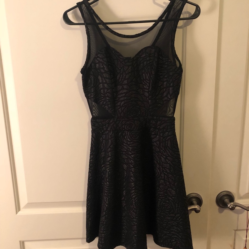 Skater Dress with Mesh Detail
